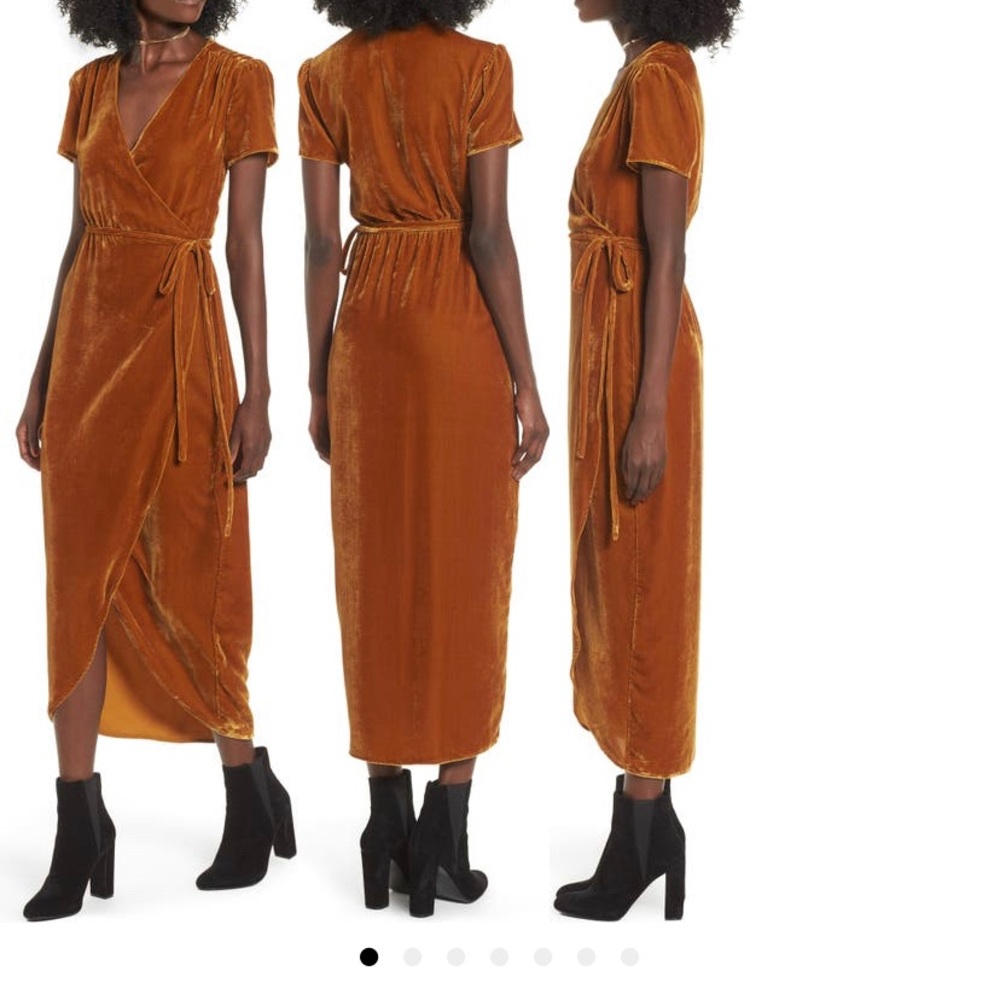 Velvet wrap dress